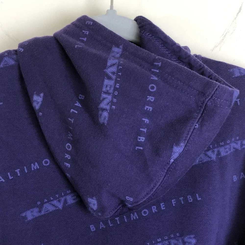 Baltimore Ravens Team Apparel Pullover Hoodie Sweatshirt Youth 14-16 Purple